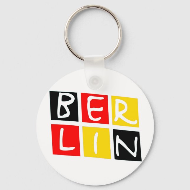 Porte-clés Logo Berlin, Allemagne en Carré (Recto)