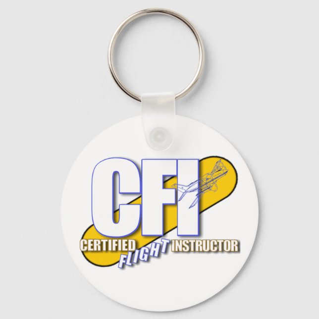 PORTE-CLÉS LOGO CFI - INSTRUCTEUR DE VOL CERTIFIÉ (Recto)