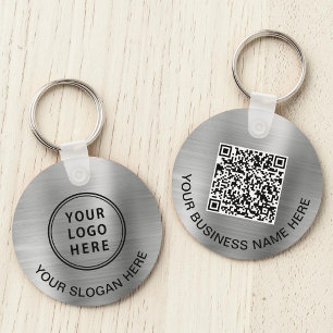 Porte-clés Logo Code QR Promotionnel Argent