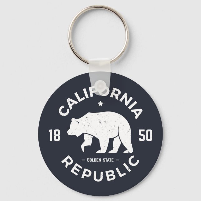 Porte-clés Logo de Californie | L'État d'or (Recto)
