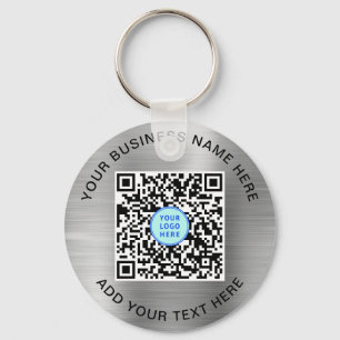 Porte-clés Logo de code QR promotionnel Argent