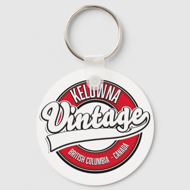Porte-clés logo de Kelowna Colombie-Britannique Canada (Recto)