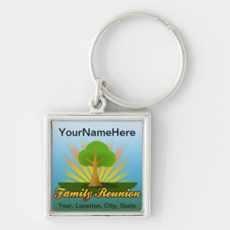 Porte-clés Logo de la Réunion de la famille des arbres verts