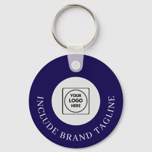 Porte-clés logo de l'agent immobilier Navy Silver 