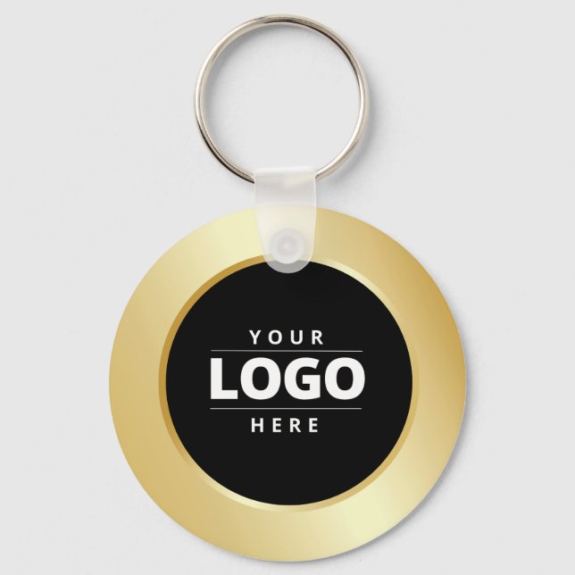 Porte-clés Logo de l'entreprise Code QR Gold Noir Porte - clé (Recto)