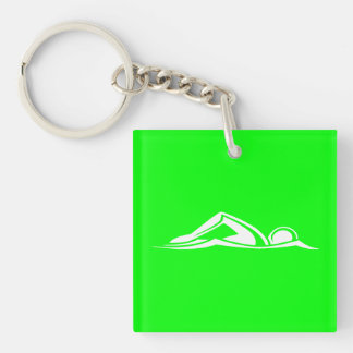 Porte-clés Logo de natation Acrylique Porte - clé Vert