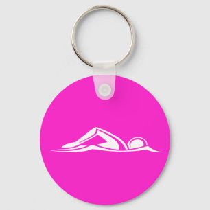 Porte-clés Logo de natation Porte - clé rose