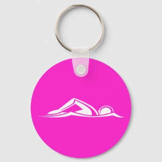 Porte-clés Logo de natation Porte - clé rose