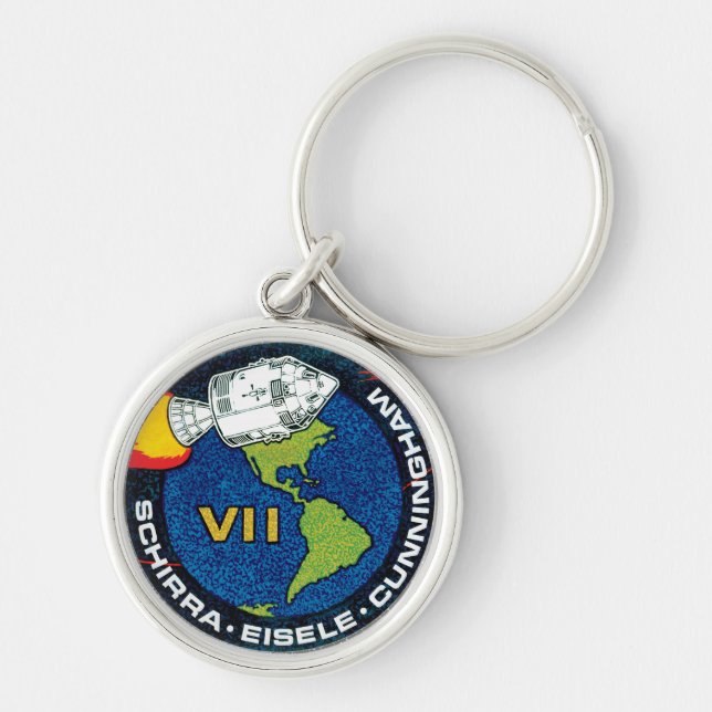 Porte-clés Logo de patchs de mission Apollo 7 NASA (Devant)
