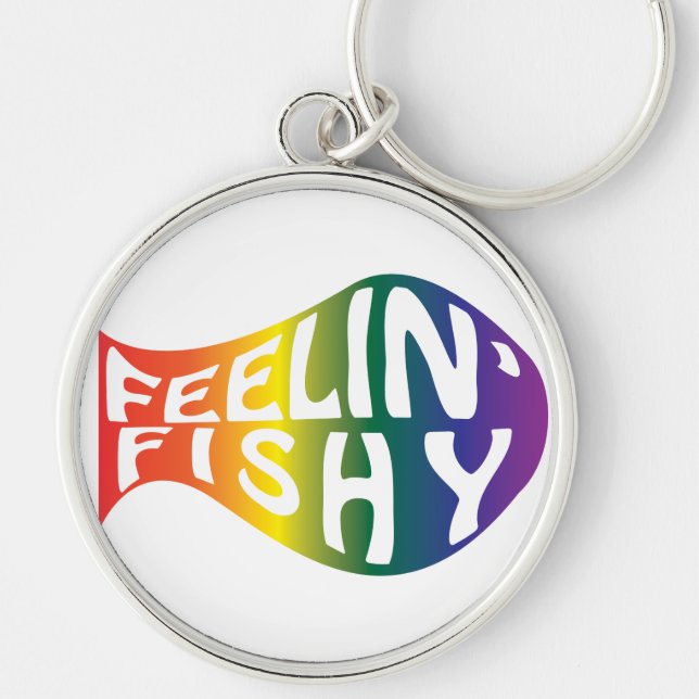 Porte-clés Logo de poisson se sentant d'arc-en-ciel (Devant)