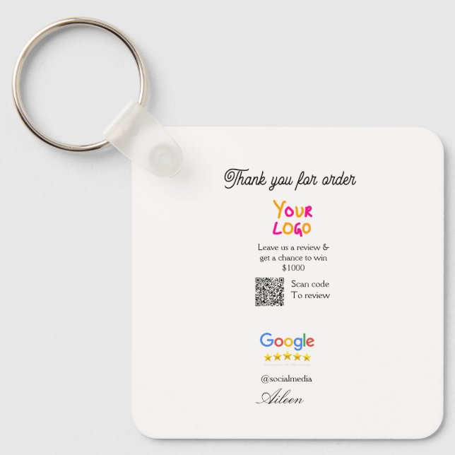Porte-clés Logo de site Web de révision Google code QR d'anal (Recto)