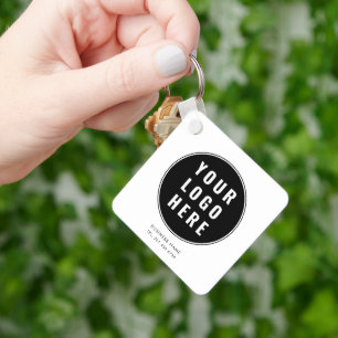 Porte-clés Logo de société moderne noir blanc personnalisé Ca