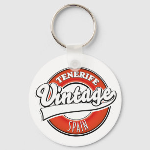 Porte-clés logo de Tenerife Espagne style vintage
