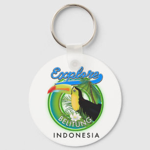 Porte-clés logo de voyage Belitung Indonésie