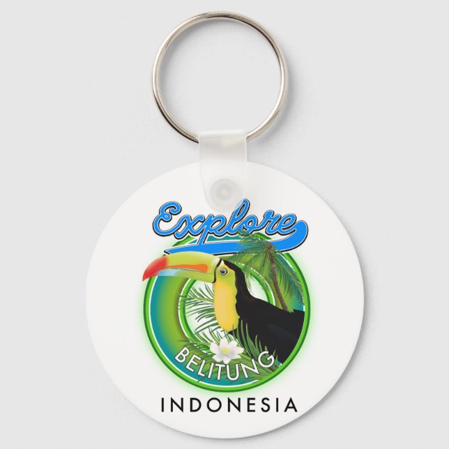 Porte-clés logo de voyage Belitung Indonésie (Recto)