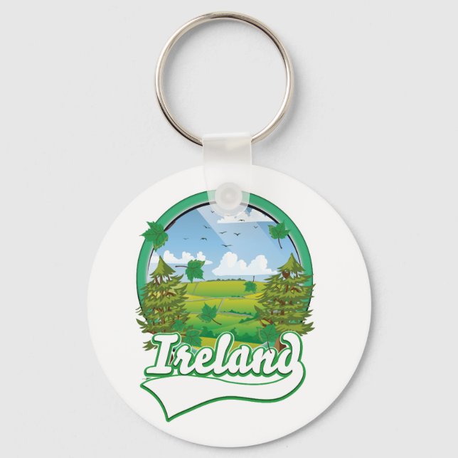 Porte-clés logo de voyage Irlande (Recto)