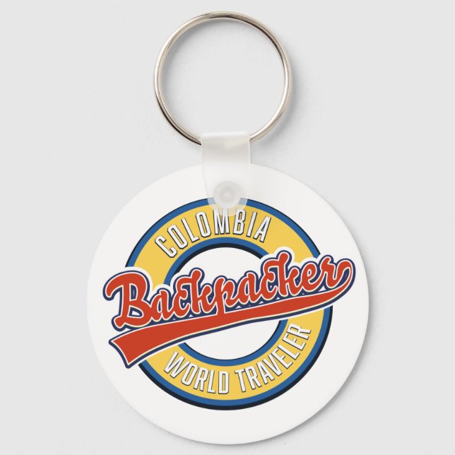Porte-clés logo de voyageur du monde backpacker équateur (Recto)