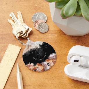 Porte-clés Logo d'encre orange noire et code QR Porte - clé d