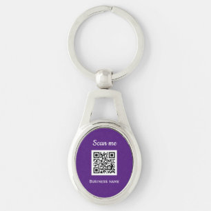 Porte-clés Logo d'entreprise Code QR Professionnel Violet Mod
