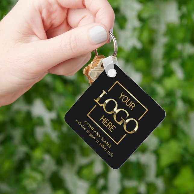 Porte-clés Logo d'entreprise & Code QR sur Objets Promotionne (main)