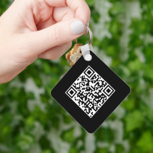 Porte-clés Logo d'entreprise de code QR Noir minimaliste Entr