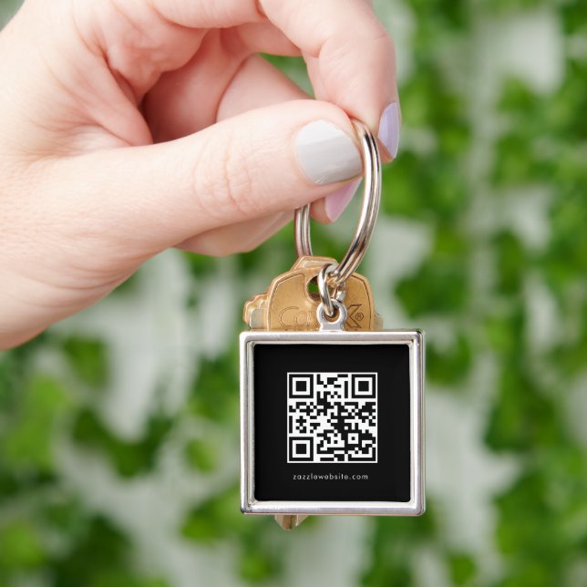 Porte-clés Logo d'entreprise des médias sociaux Code QR   (main)