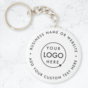 Porte-clés Logo d'entreprise   Minimal simple blanc professio
