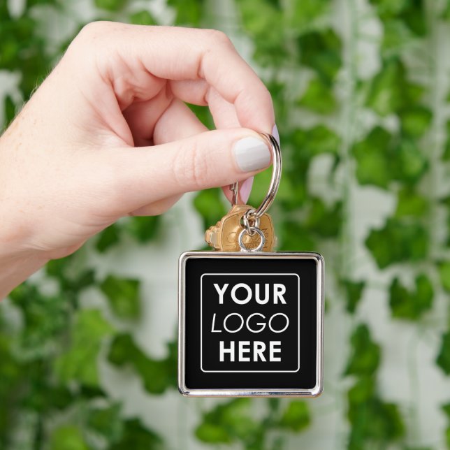 Porte-clés Logo d'entreprise minimaliste moderne personnalisé (main)