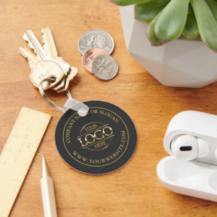 Porte-clés Logo d'entreprise minimaliste moderne promo gris