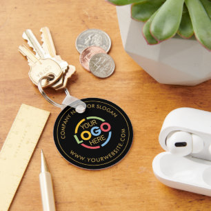 Porte-clés Logo d'entreprise minimaliste promotion Black Gold