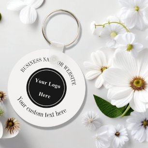 Porte-clés Logo d'entreprise minimalisteSimple Blanc Professi