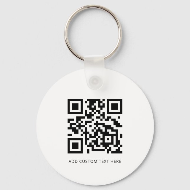 Porte-clés Logo d'entreprise moderne QR Code Blanc (Verso)