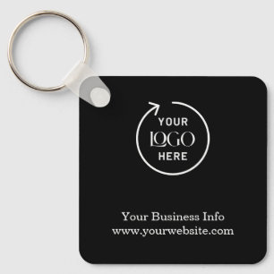 Porte-clés Logo d'entreprise noir   Minimaliste promotionnel