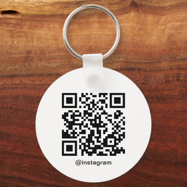 Porte-clés Logo d'entreprise personnalisable Code QR Blanc (Verso)