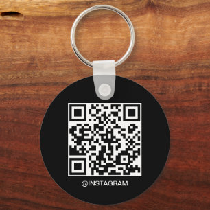 Porte-clés Logo d'entreprise personnalisable Code QR noir