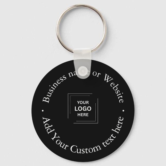 Porte-clés Logo d'entreprise professionnel élégant noir moder (Verso)