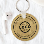 Porte-clés Logo d'entreprise promotionnel Gold personnalisé<br><div class="desc">Personnalisez facilement ce dessous de verre avec votre propre logo ou image personnalisée. Vous pouvez modifier la couleur de l'arrière - plan pour qu'elle corresponde à votre logo ou aux couleurs de votre entreprise. Les porte - clés personnalisés avec le logo de votre entreprise sont des cadeaux utiles et légers...</div>