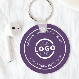Porte-clés Logo d'entreprise promotionnel violet personnalisé