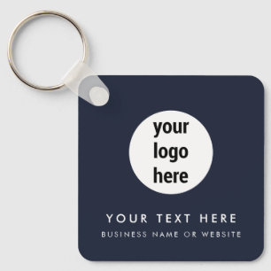 Porte-clés Logo d'entreprise QR Code bleu minimaliste affaire