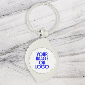 Porte-clés Logo d'entreprise simple blanc