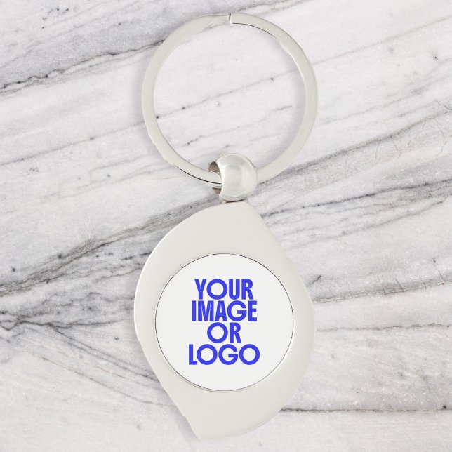 Porte-clés Logo d'entreprise simple blanc (Créateur téléchargé)