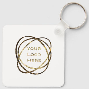 Porte-clés Logo d'entreprise simple Promotion Aqua White