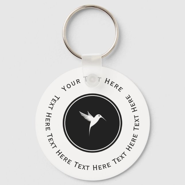 Porte-clés Logo d'oiseaux de Humming Blanc (Recto)
