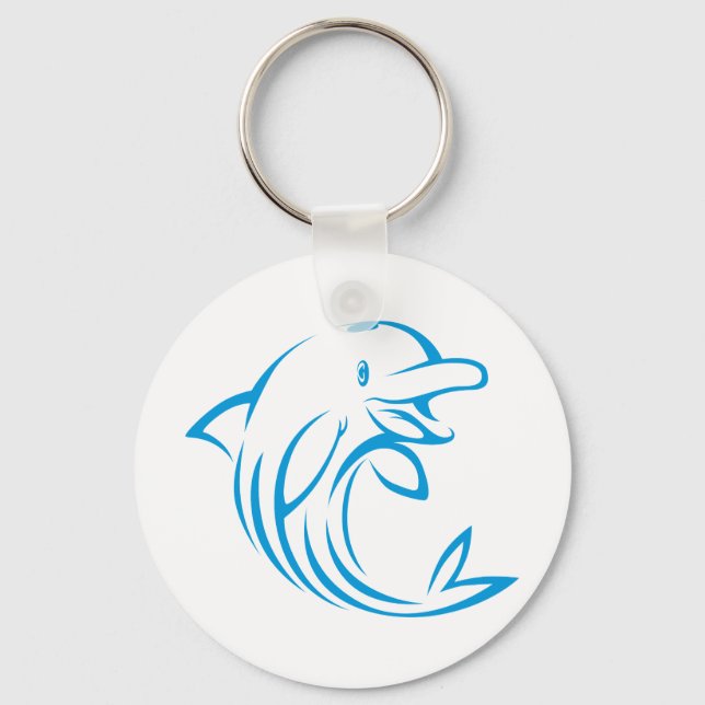 Porte-clés Logo Dolphin bleu personnalisé (Recto)