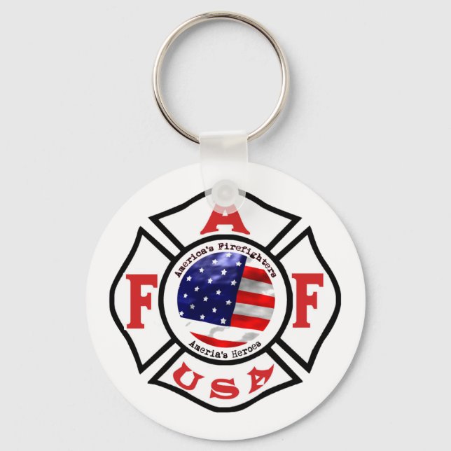 Porte-clés Logo du drapeau américain des pompiers (Recto)