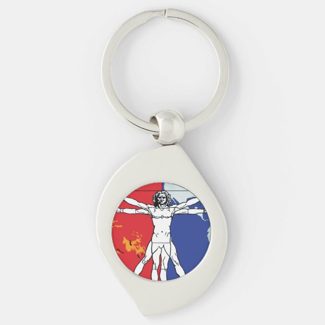 Porte-clés Logo du patch de mission de l'homme de Vitruve Sky (Devant)