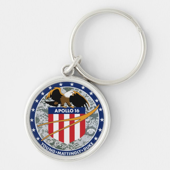 Porte-clés Logo du patch de mission NASA Apollo 16 (Devant)