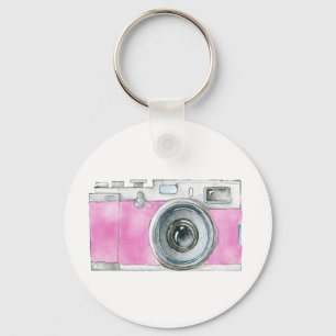 Porte-clés Logo du photographe de l'aquarelle rose