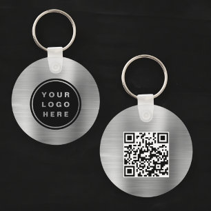 Porte-clés Logo en argent de la société QR Code