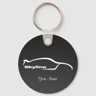 Porte-clés Logo en silhouette blanche Skyline avec/fausse fib
